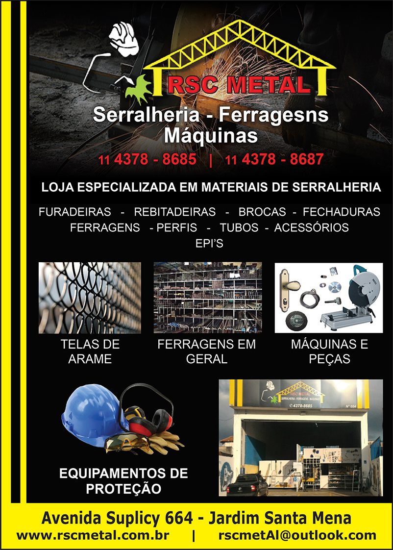 RSC Metal - Serralheria, Ferragens e Mquinas - Especializados em materiais de serralheria